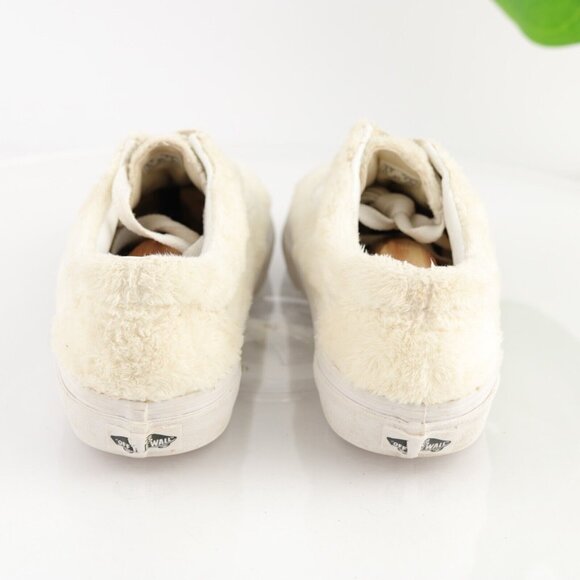 Vans Womens Old School Sneaker Size 8 White Sherpa Furry Lace Up Skate Shoe - Picture 7 of 12